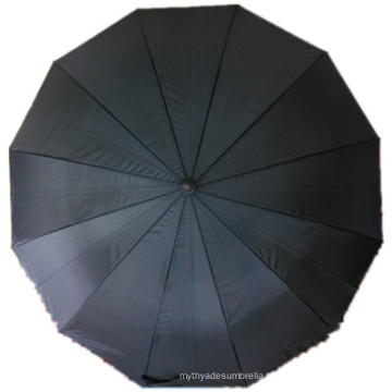 Black Pongee Straight Umbrella (JYSU-22)